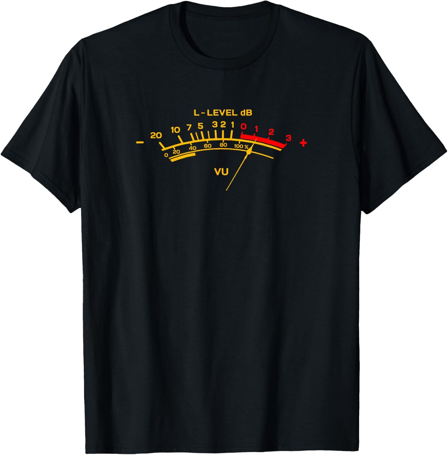 Retro VU Meter Vintage Hi-Fi Audio Stereo Music Sound T-Shirt - T-Shirt | Black