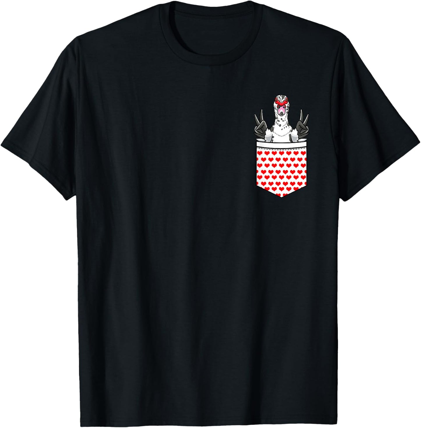 Funny Muscovy Duck Pocket Design T-Shirt - T-Shirt | Black