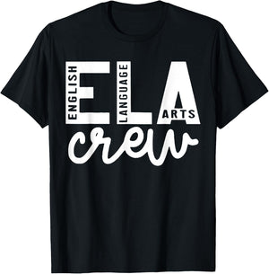 English Language Art Teacher Crew ELA Squad English Teacher T-Shirt - T-Shirt | Black