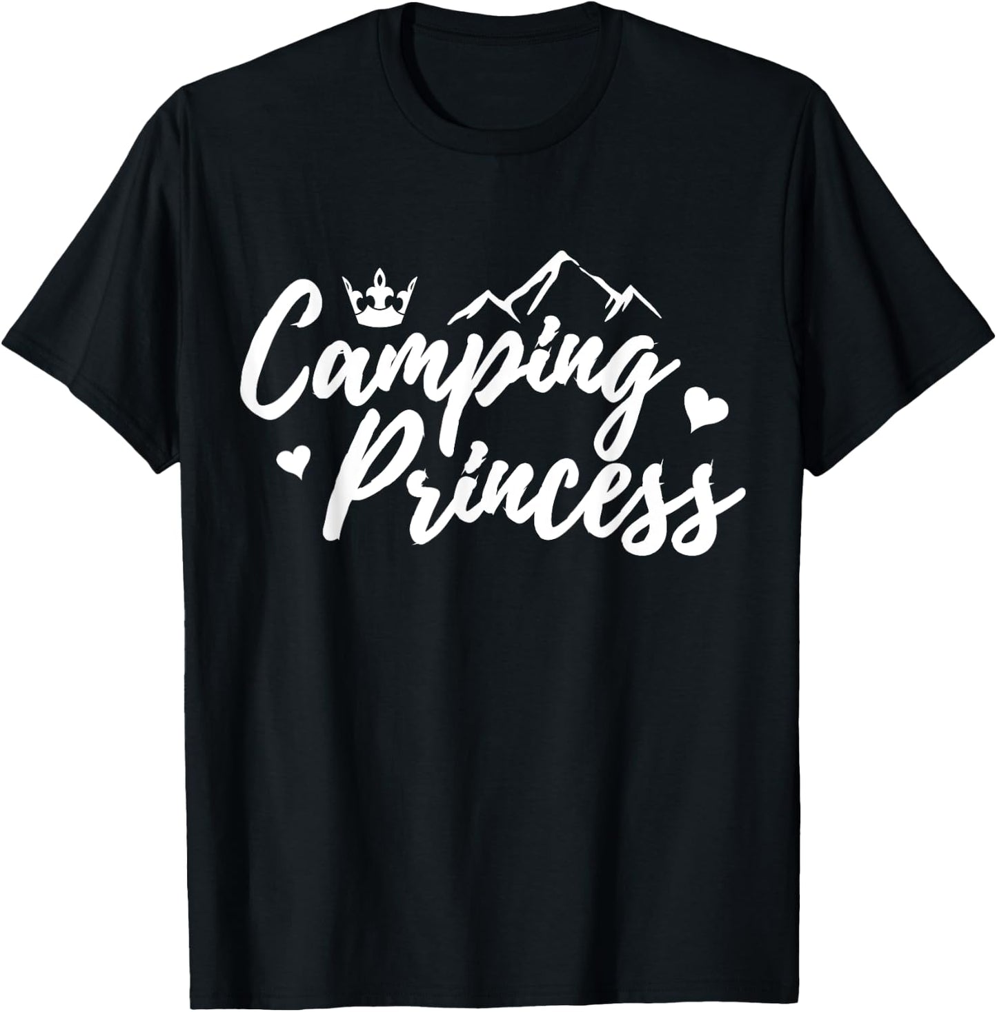 Camping Princess Camper Queen Crown T-Shirt - T-Shirt | Black