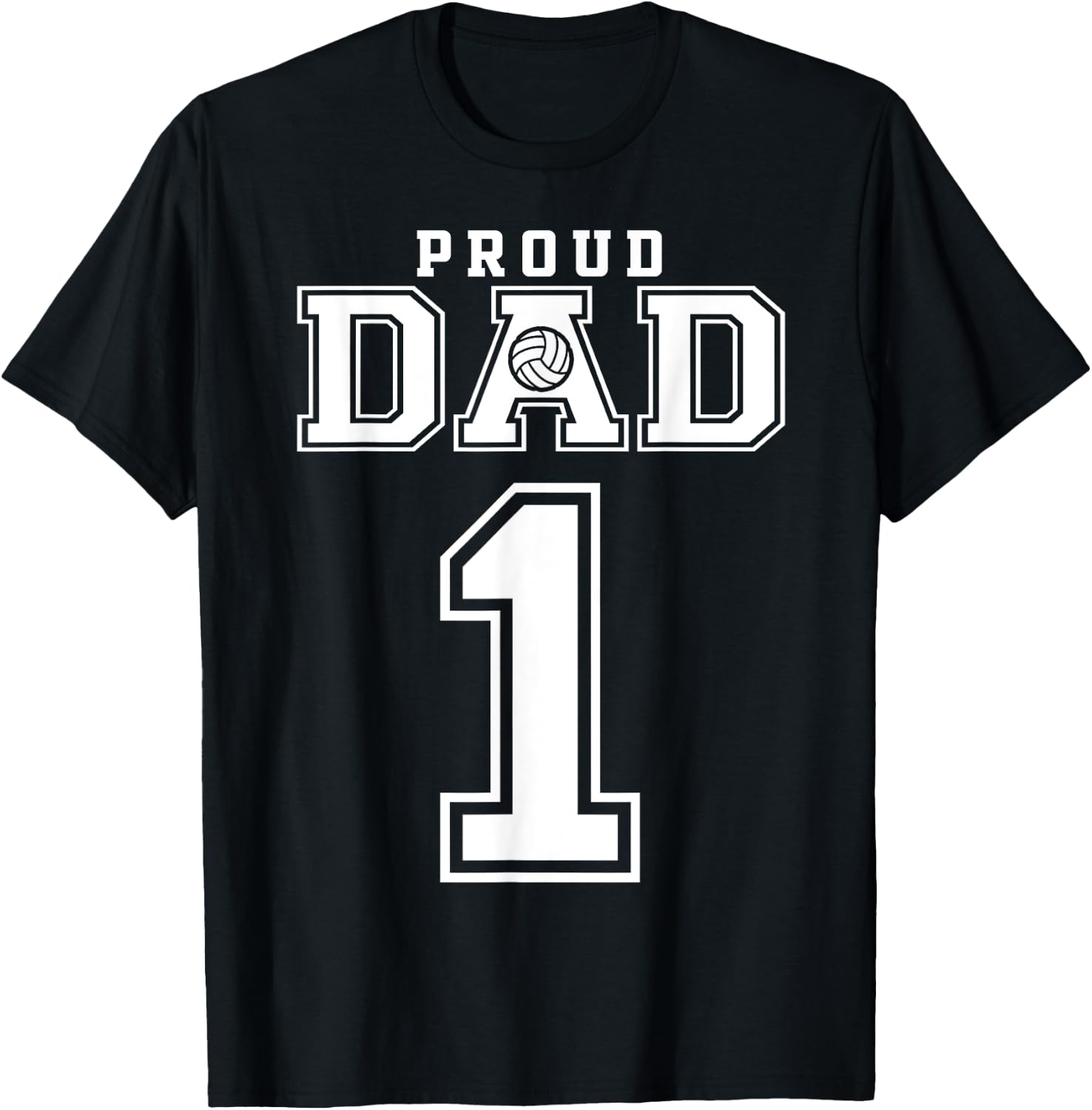 Custom Proud Volleyball Dad Number 1 Personalized T-Shirt - T-Shirt | Black