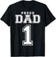 Custom Proud Volleyball Dad Number 1 Personalized T-Shirt - T-Shirt | Black