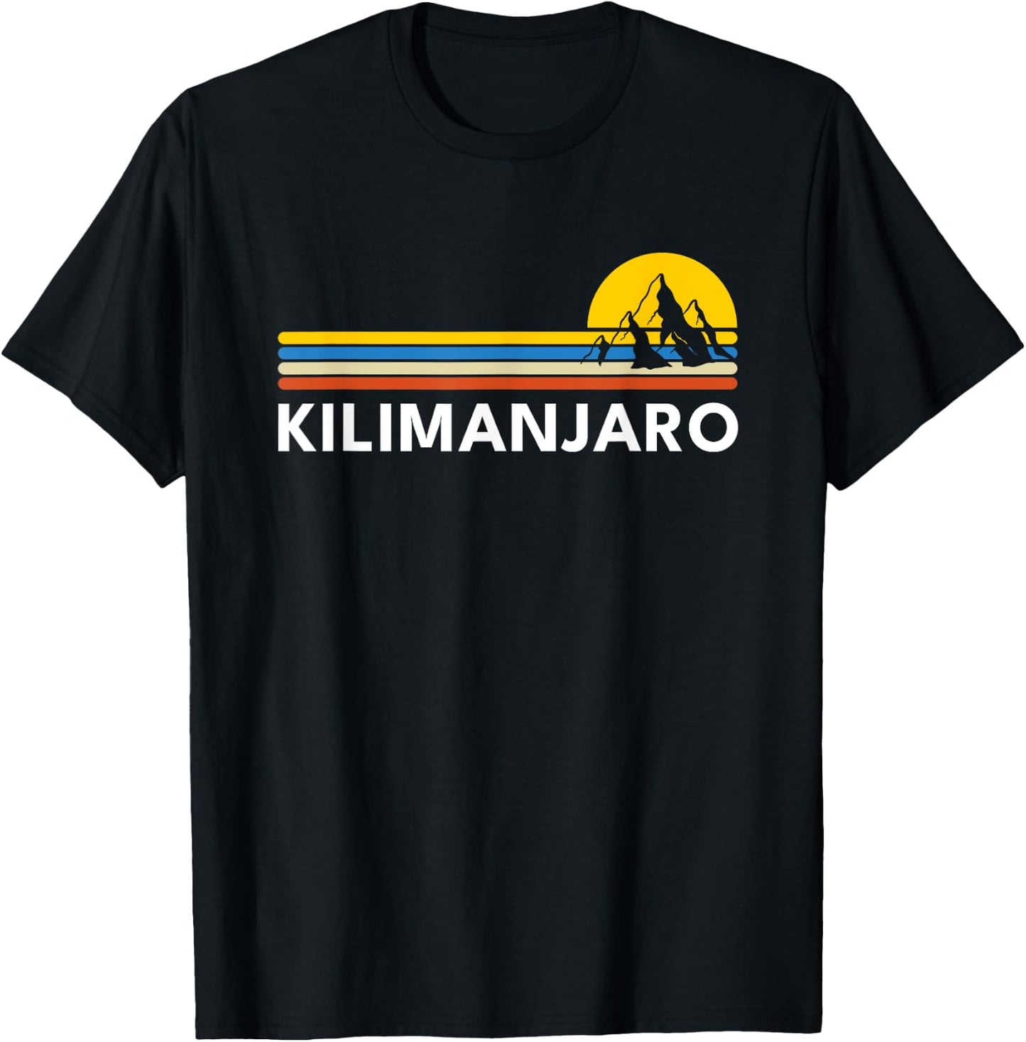 Mt Kilimanjaro Tanzania Souvenirs Retro Vintage T-Shirt - T-Shirt | Black