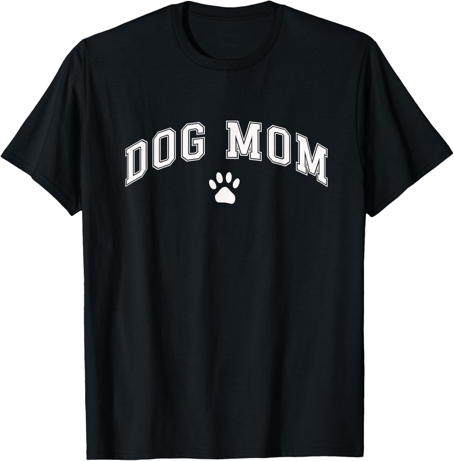 Dog Mom Life Paw Print Heart Cute Funny Dog Mom Product T-Shirt - T-Shirt | Black