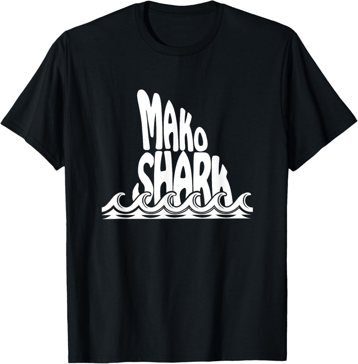 Mako Shark Fin Trendy Fishing Design T-Shirt - T-Shirt | Black