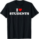 I heart Students Teacher Back to School Teaching Lover T-Shirt - T-Shirt | Black