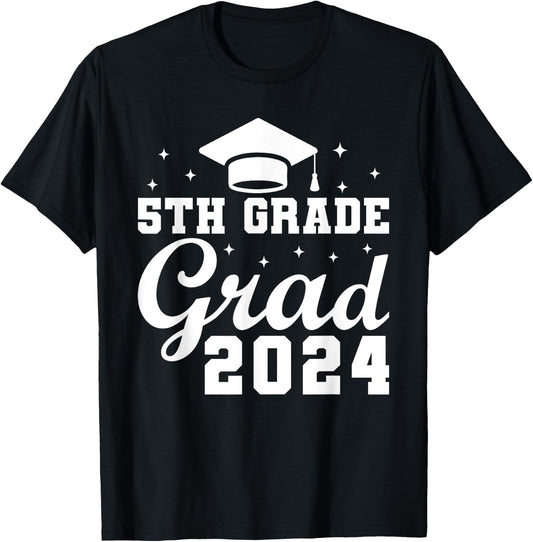Class of 2024 5th Grade Grad 2024 Last Day of School T-Shirt - T-Shirt | Black