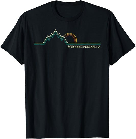 Retro Schoodic Peninsula Acadia National Park Maine T-Shirt - T-Shirt | Black