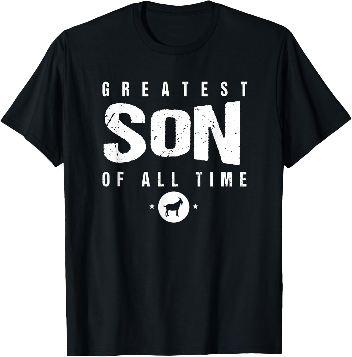 #1 Greatest Son of All Time Gift from Mom Greatest Son Goat T-Shirt - T-Shirt | Black