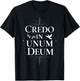 Credo In Unum Deum Religious Latin Quote Faith Dove Cross T-Shirt - T-Shirt | Black
