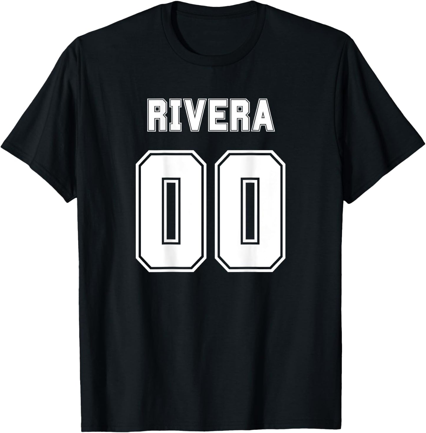 Rivera Name Back Sports Number Family Team T-Shirt - T-Shirt | Black