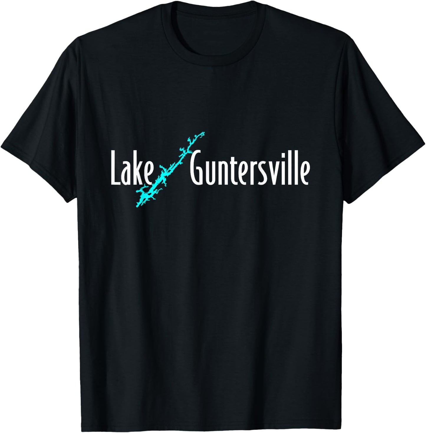 Minimalist Lake Guntersville - Alabama T-Shirt - T-Shirt | Black
