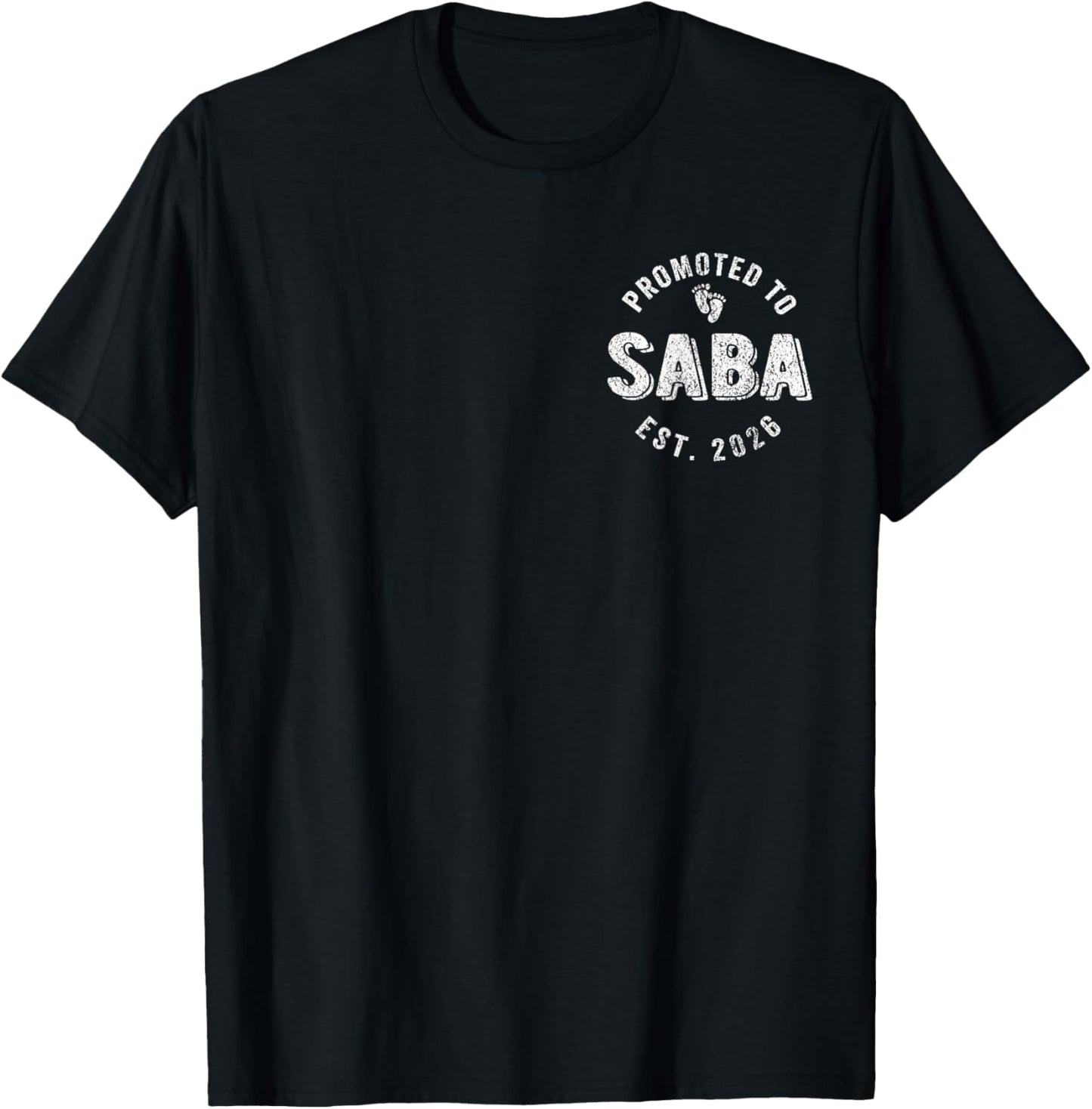 Promoted To Saba Est. 2026 Jewish Grandpa T-Shirt - T-Shirt | Black