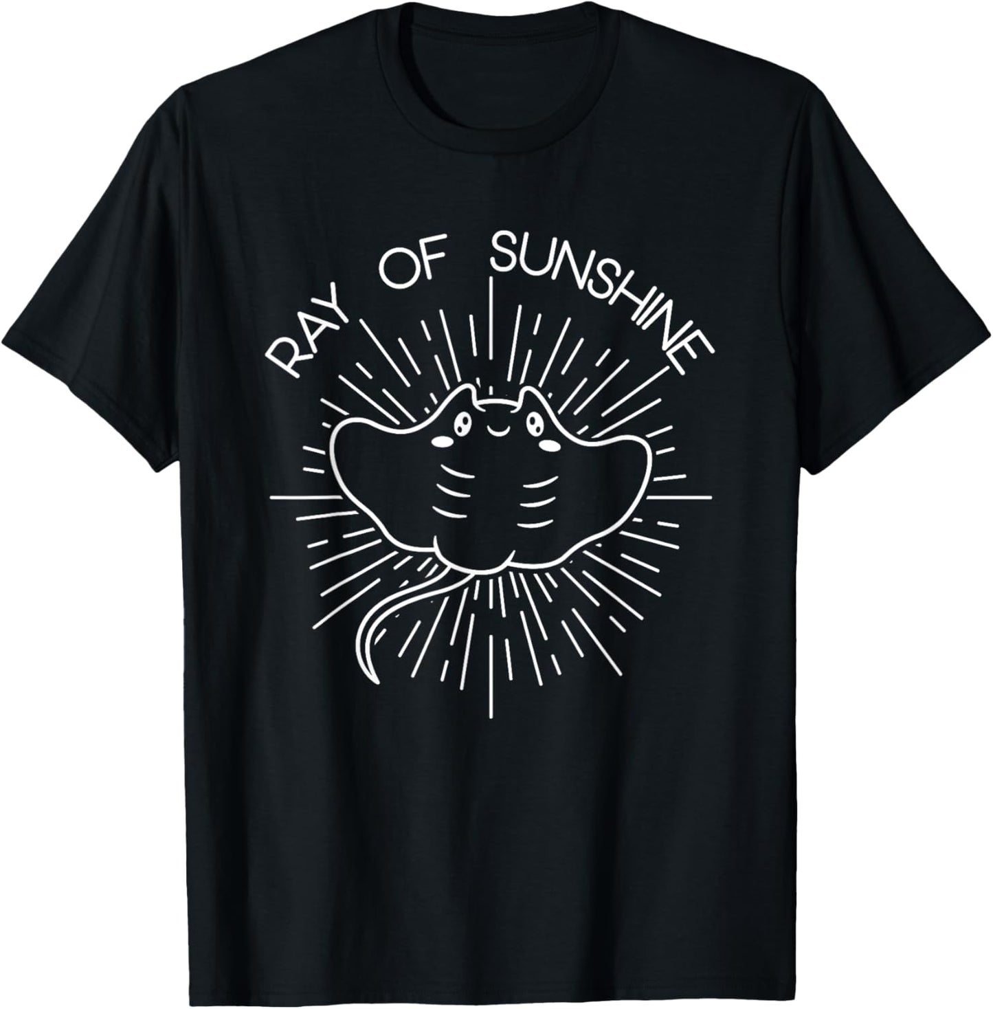 Manta ray of sunshine cute beach stingray T-Shirt - T-Shirt | Black