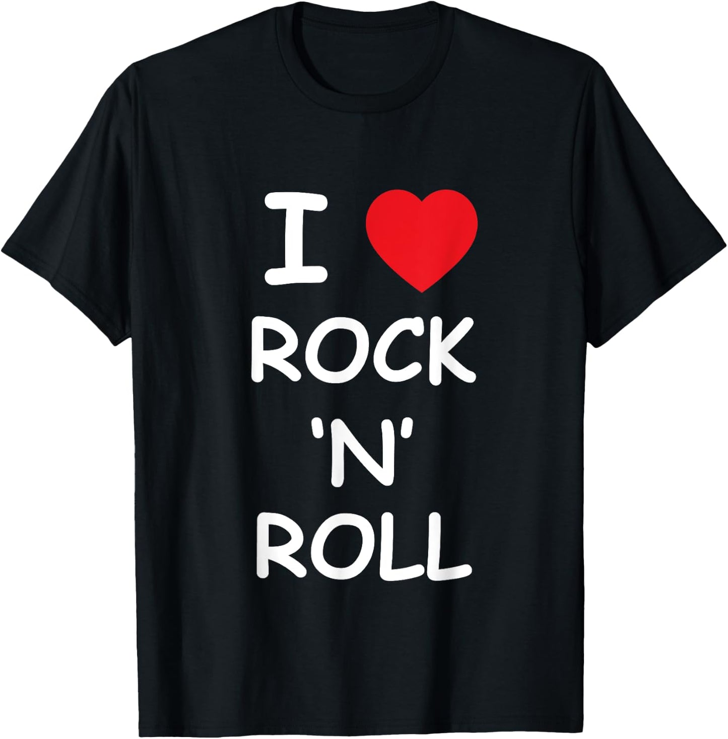I Love Rock and Roll Music Lover Gift Vintage Retro Concert T-Shirt - T-Shirt | Black