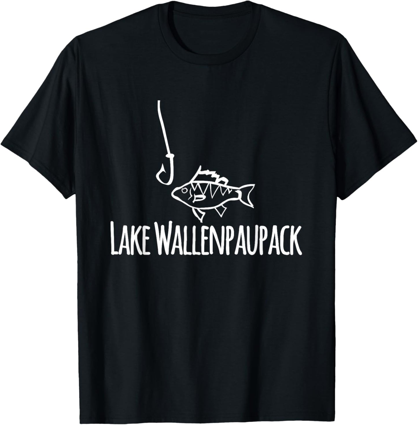 Lake Wallenpaupack Silly Cute Fish Fishing Hook Boating T-Shirt - T-Shirt | Black