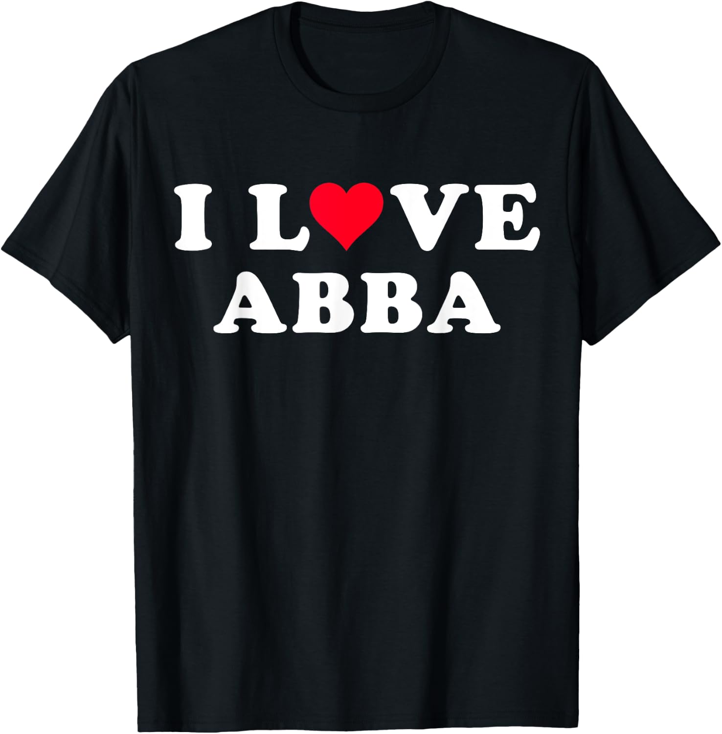 I Love Abba Matching Girlfriend & Boyfriend Abba Name T-Shirt - T-Shirt | Black