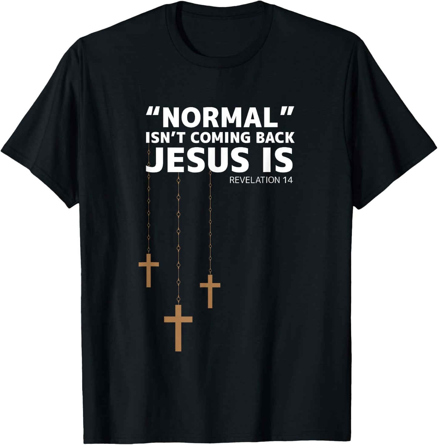 Normal Isn't Coming Back Jesus Is Christian Christianity T-Shirt - T-Shirt | Black