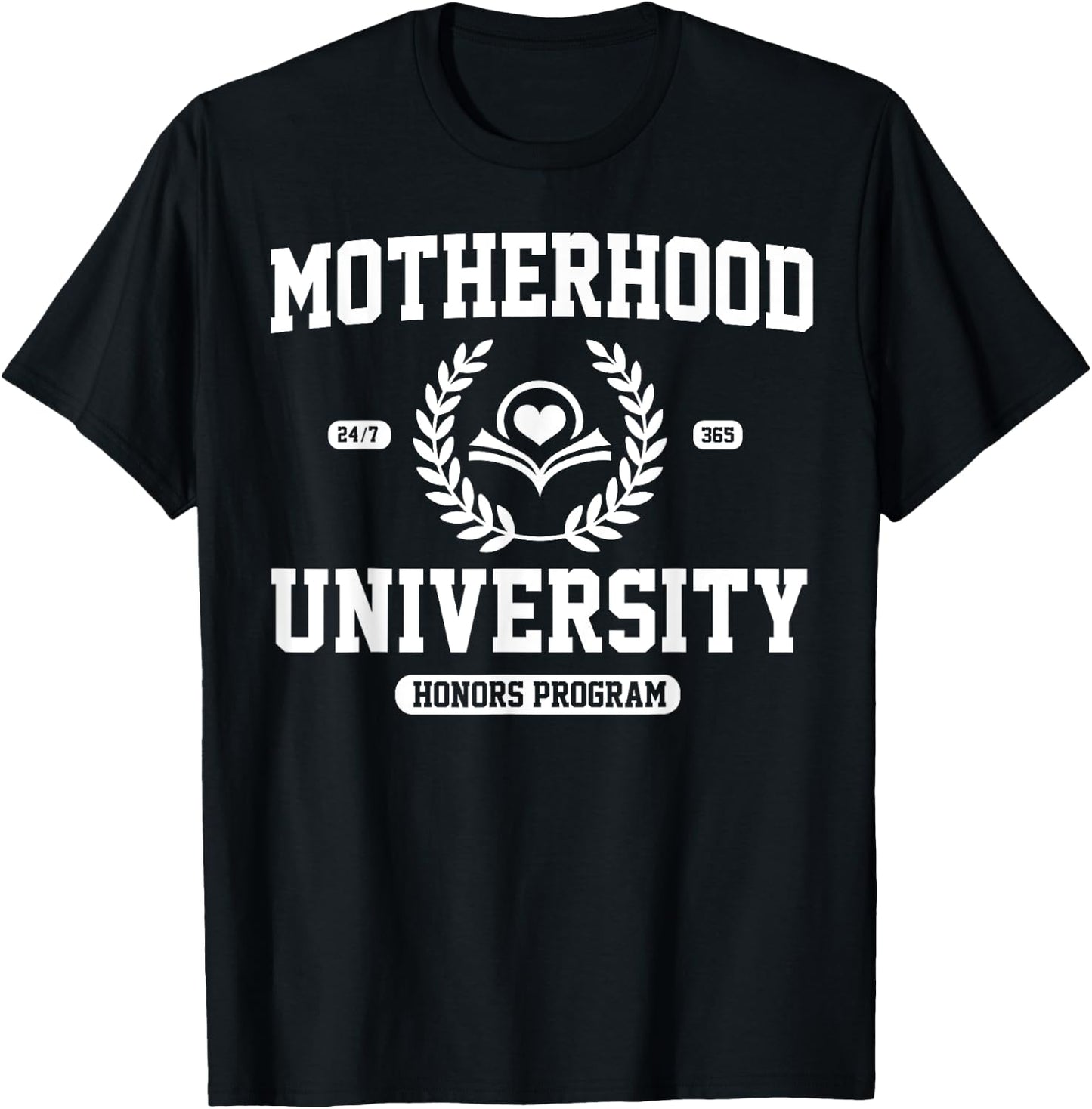 Funny Mom University Daughter Bonus Expecting Motherhood T-Shirt - T-Shirt | Black