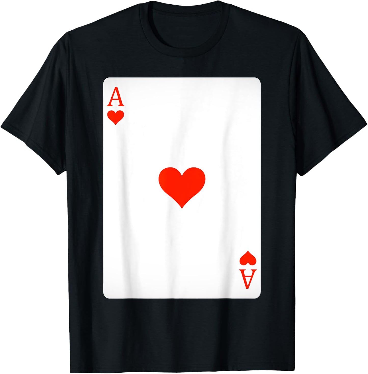 Ace of Hearts Playing Cards Shirt Easy Halloween Costume T-Shirt - T-Shirt | Black