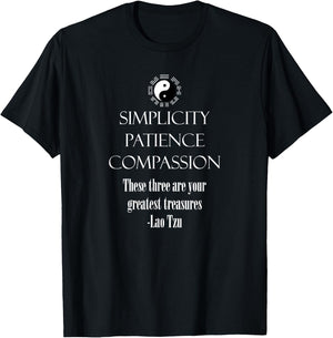 Simplicity Patience Compassion Taoism and Men Lao T-Shirt - T-Shirt | Black