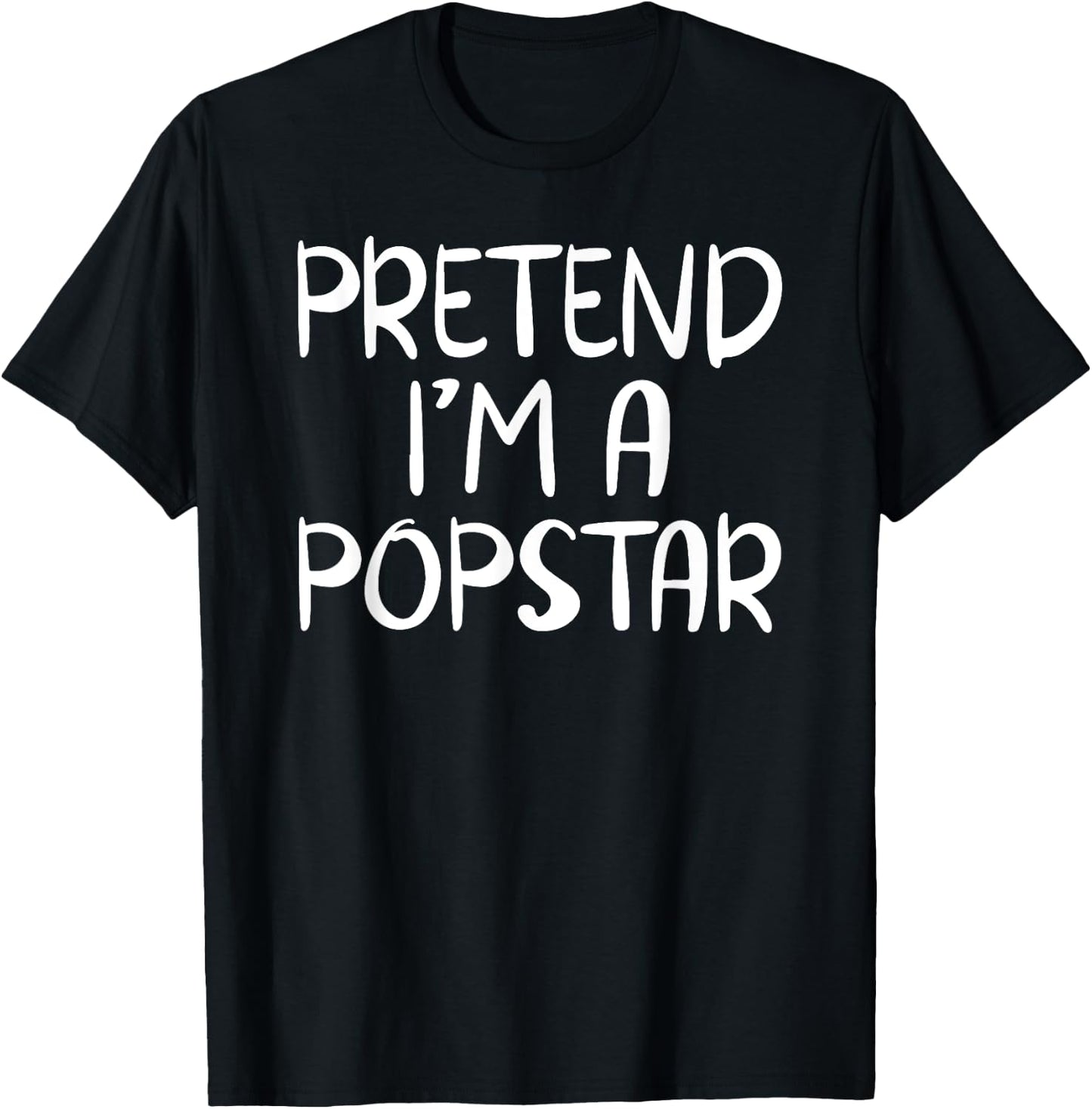 Pretend I'm A Popstar Costume Family Group Lazy Halloween T-Shirt - T-Shirt | Black