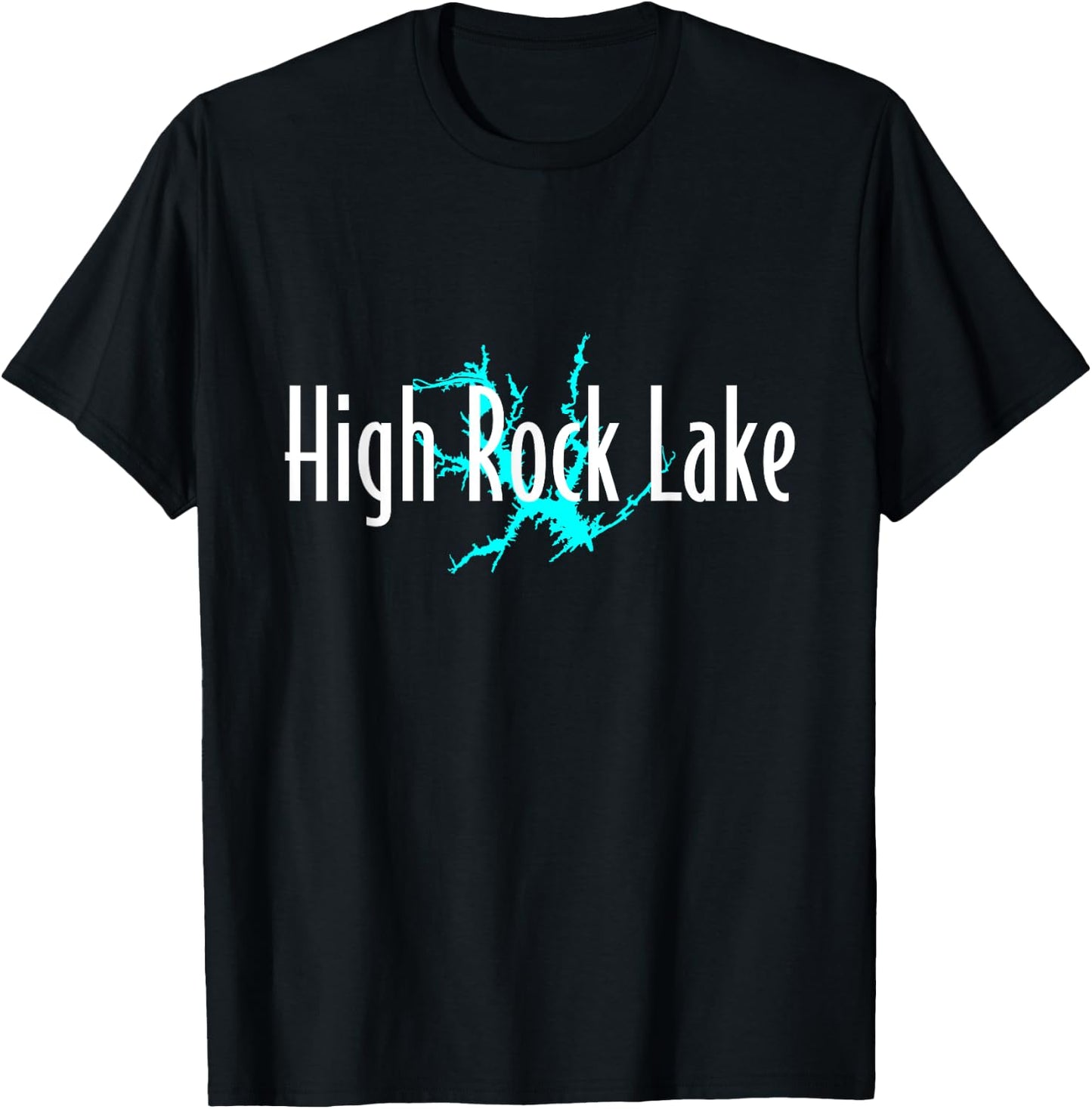 Minimalist High Rock Lake - North Carolina T-Shirt - T-Shirt | Black