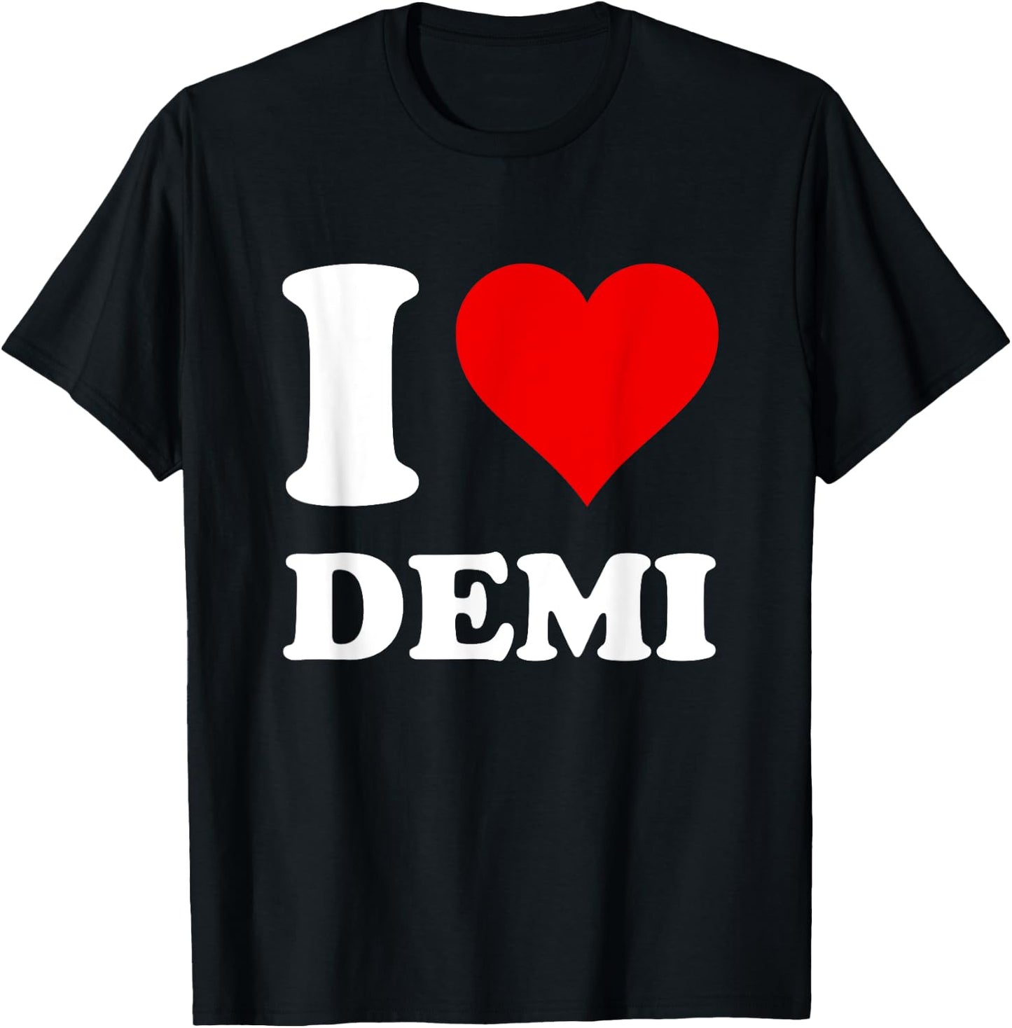Red Heart I Love Demi T-Shirt - T-Shirt | Black