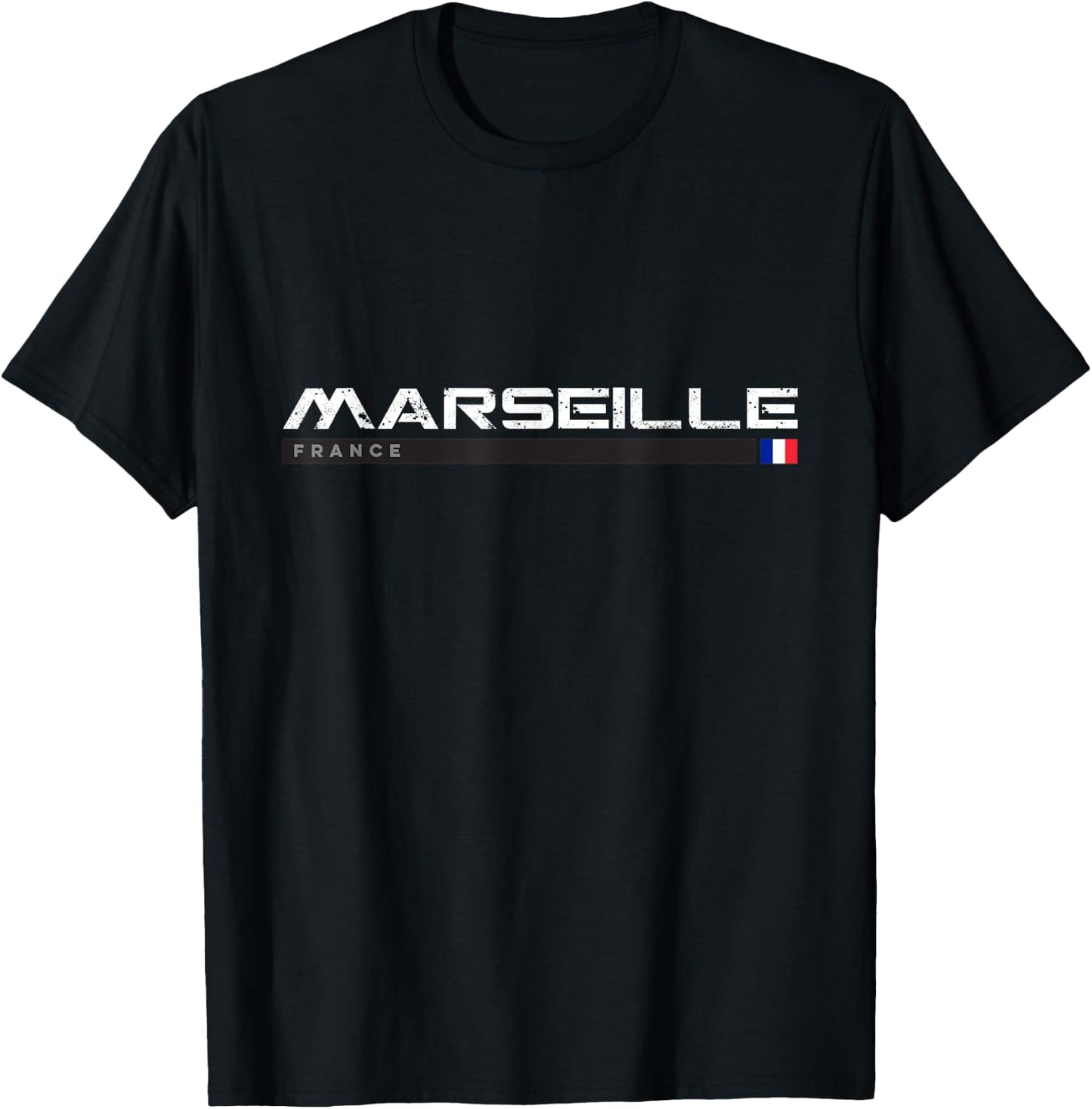 Marseille France Vintage Retro T-Shirt - T-Shirt | Black