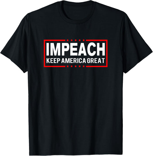 Impeach Anti-Trump Keep America Great Spoof Logo T-Shirt - T-Shirt | Black