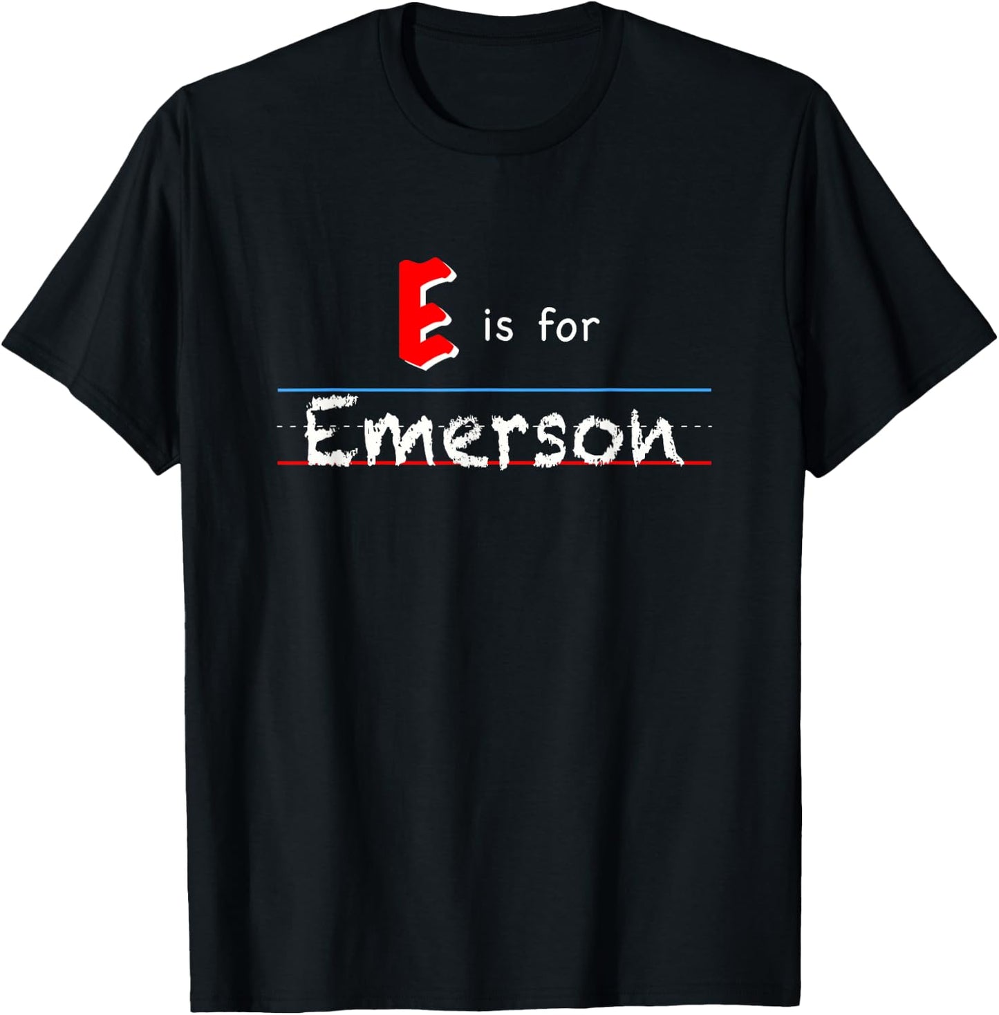 E Is For Emerson, girls custom personalized name kids school T-Shirt - T-Shirt | Black