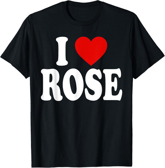 I Heart Love Rose T-Shirt - T-Shirt | Black