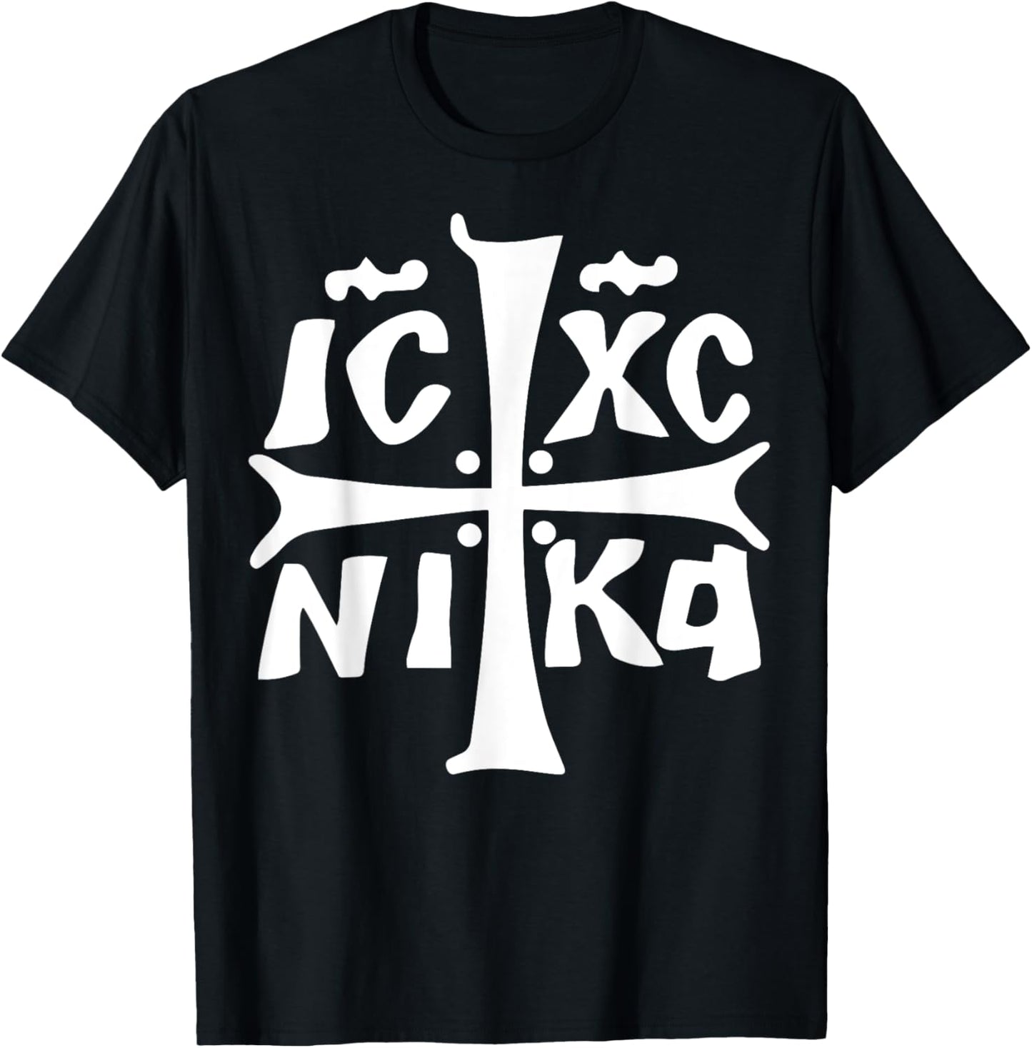 IC XC NIKA Cross Christogram Orthodox Christian T-Shirt - T-Shirt | Black