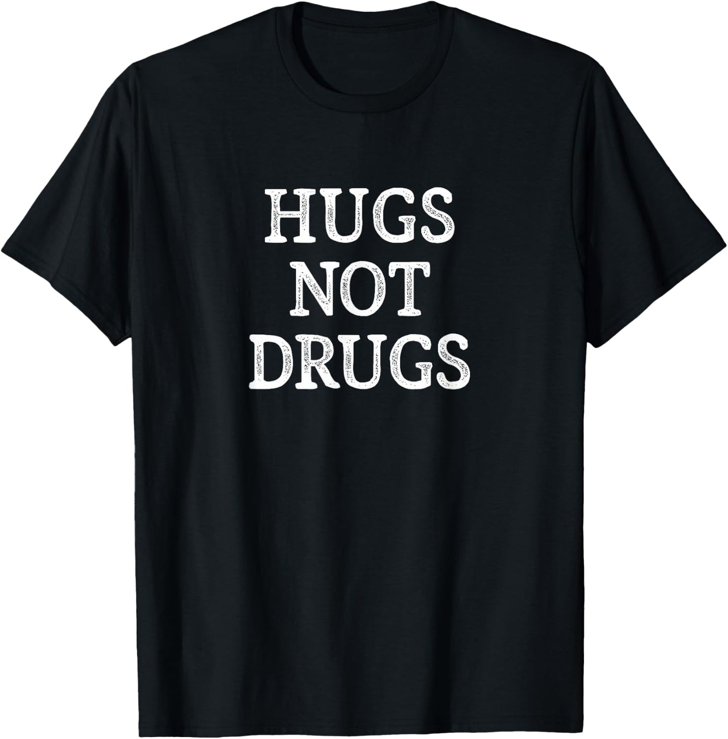 Hugs Not Drugs - Vintage Style T-Shirt - T-Shirt | Black