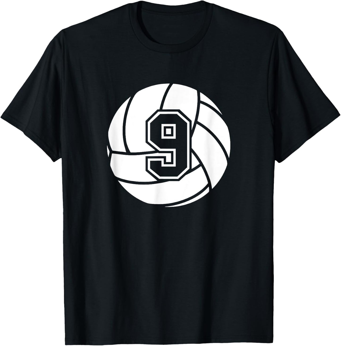 Volleyball Player #9 Volleyball Mom Dad Jersey Number 9 T-Shirt - T-Shirt | Black