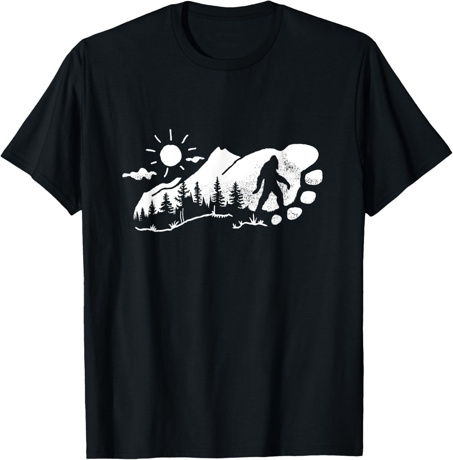 Bigfoot Footprint Graphic T-Shirt - T-Shirt | Black
