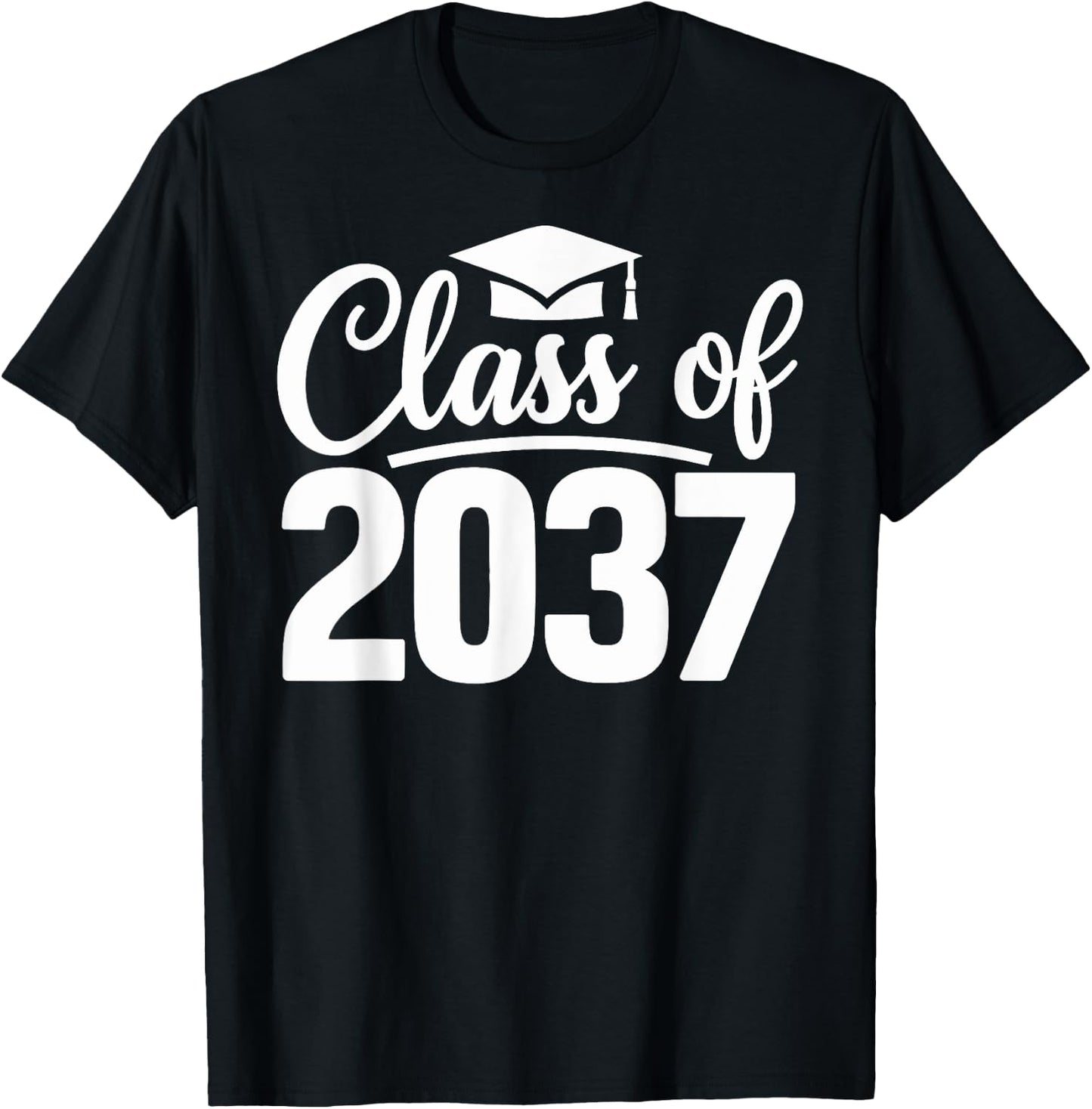 Class of 2037 Grow with Me First Day of School Graduation T-Shirt - T-Shirt | Black