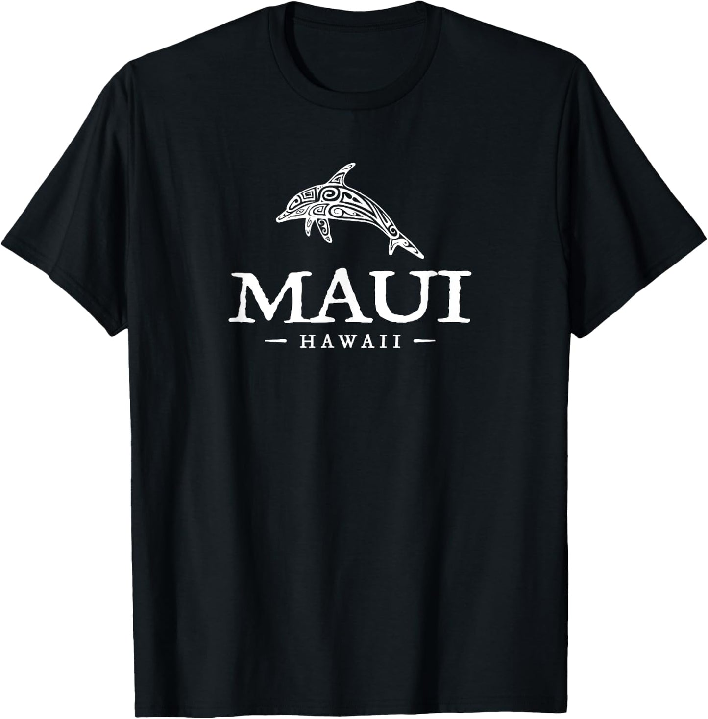 Maui Hawaii Dolphin Vacation Souvenir Boys Girls Hawaiian T-Shirt - T-Shirt | Black