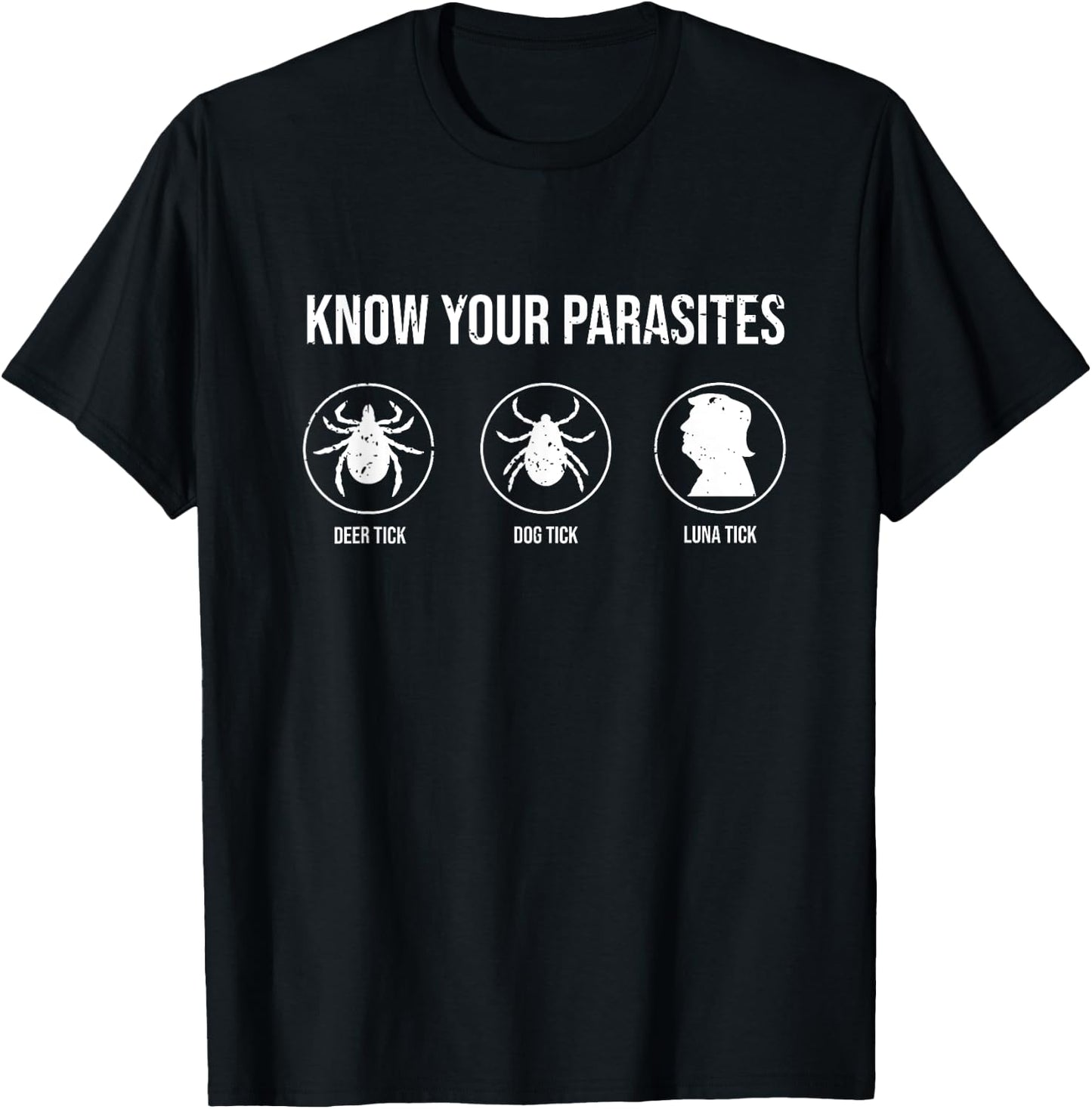 Know Your Parasites Deer Tick Dog Tick Luna Tick Anti-Trump Men Women T-Shirt - T-Shirt | Black
