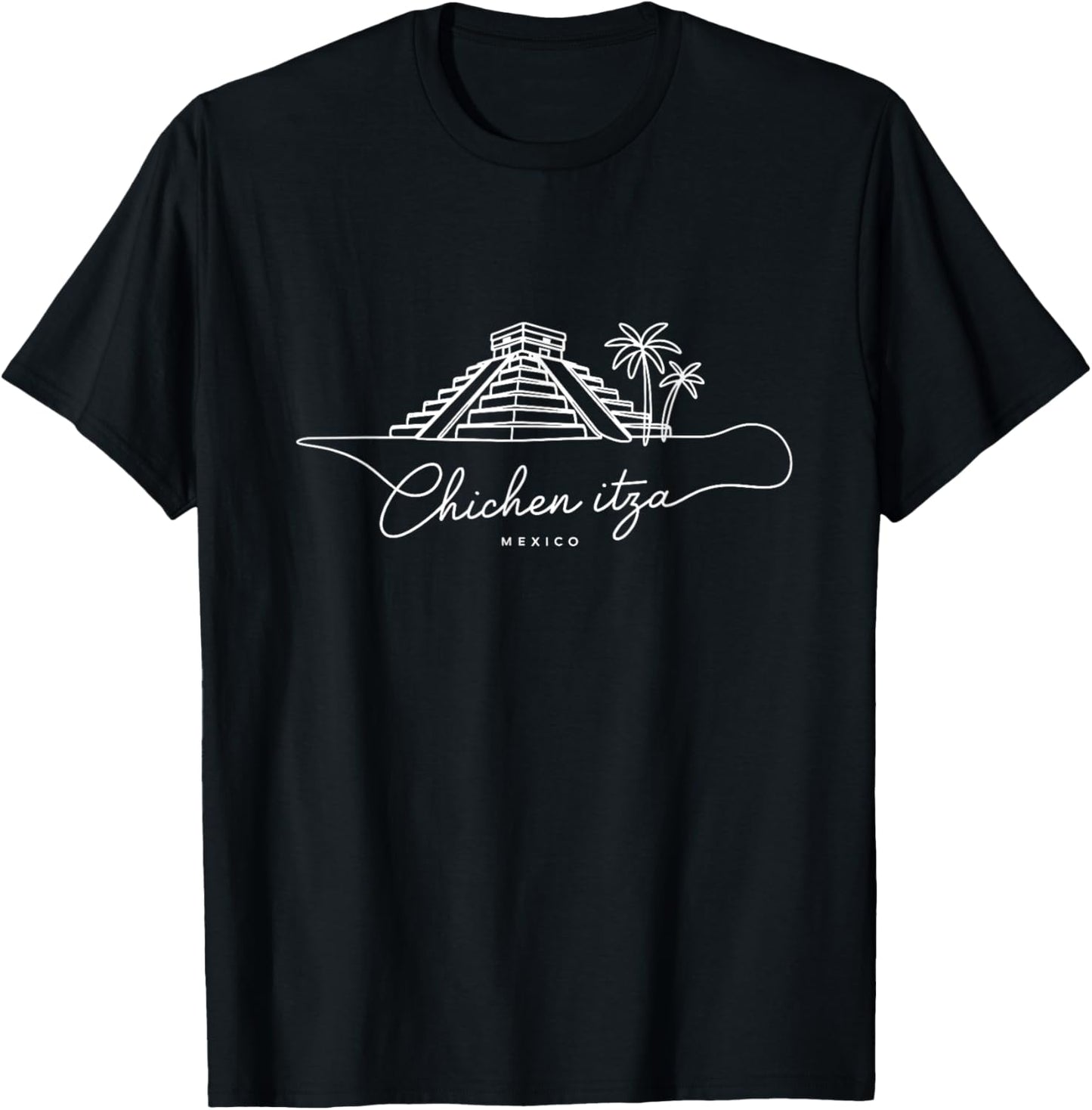 Chichen Itza Mexico Signature Heart Art - Yucatán Souvenir T-Shirt - T-Shirt | Black