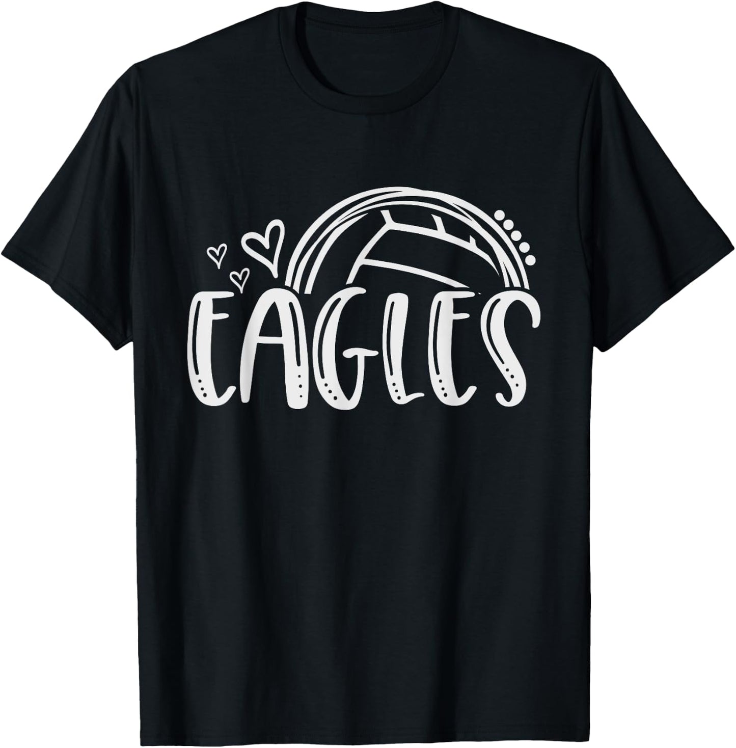 Volleyball Eagle School Sports Fan Team Spirit T-Shirt - T-Shirt | Black