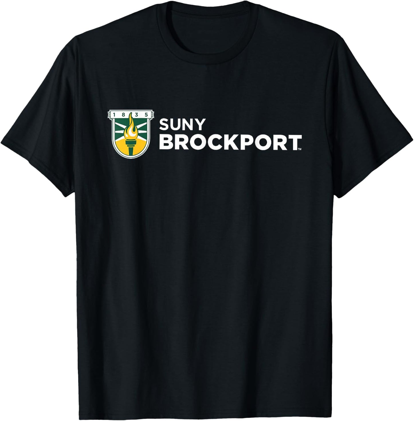 SUNY Brockport Golden Eagles Torch Logo T-Shirt - T-Shirt | Black