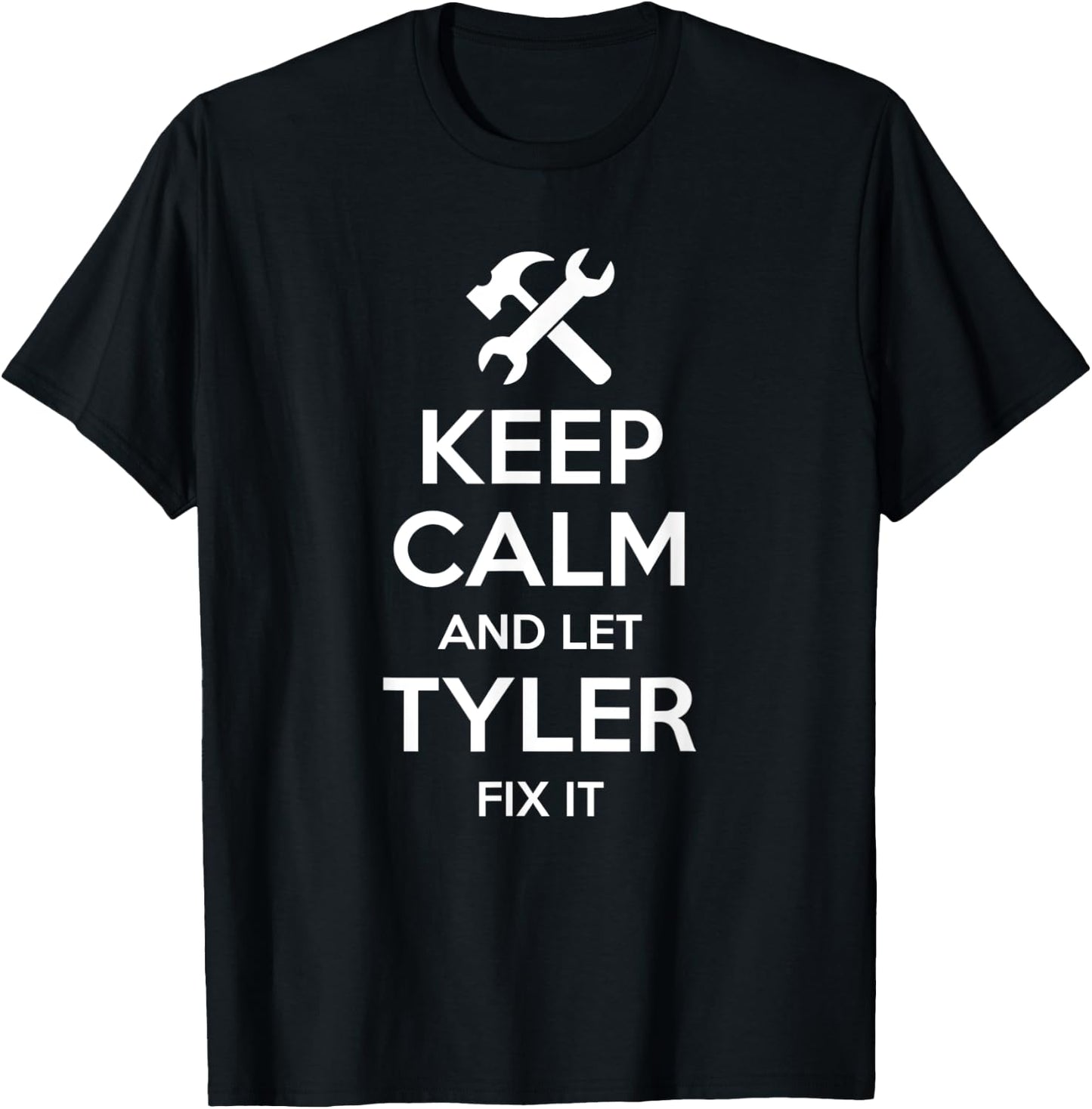TYLER Fix Quote Funny Birthday Personalized Name Gift T-Shirt - T-Shirt | Black