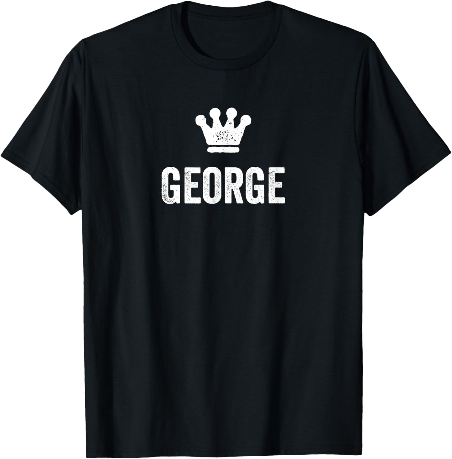 George the King / Crown & Name Design Called George T-Shirt - T-Shirt | Black