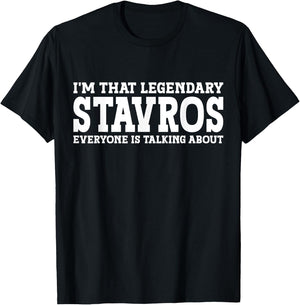 Stavros Personal Name First Name Funny Stavros T-Shirt - T-Shirt | Black