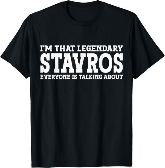 Stavros Personal Name First Name Funny Stavros T-Shirt - T-Shirt | Black