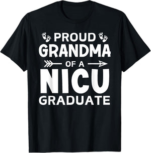 Proud Grandma of A NICU Graduate Micro Preemie Birth Grad T-Shirt - T-Shirt | Black