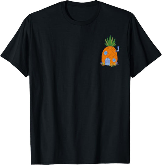 SpongeBob SquarePants Pineapple House Small Pocket Logo T-Shirt - T-Shirt | Black