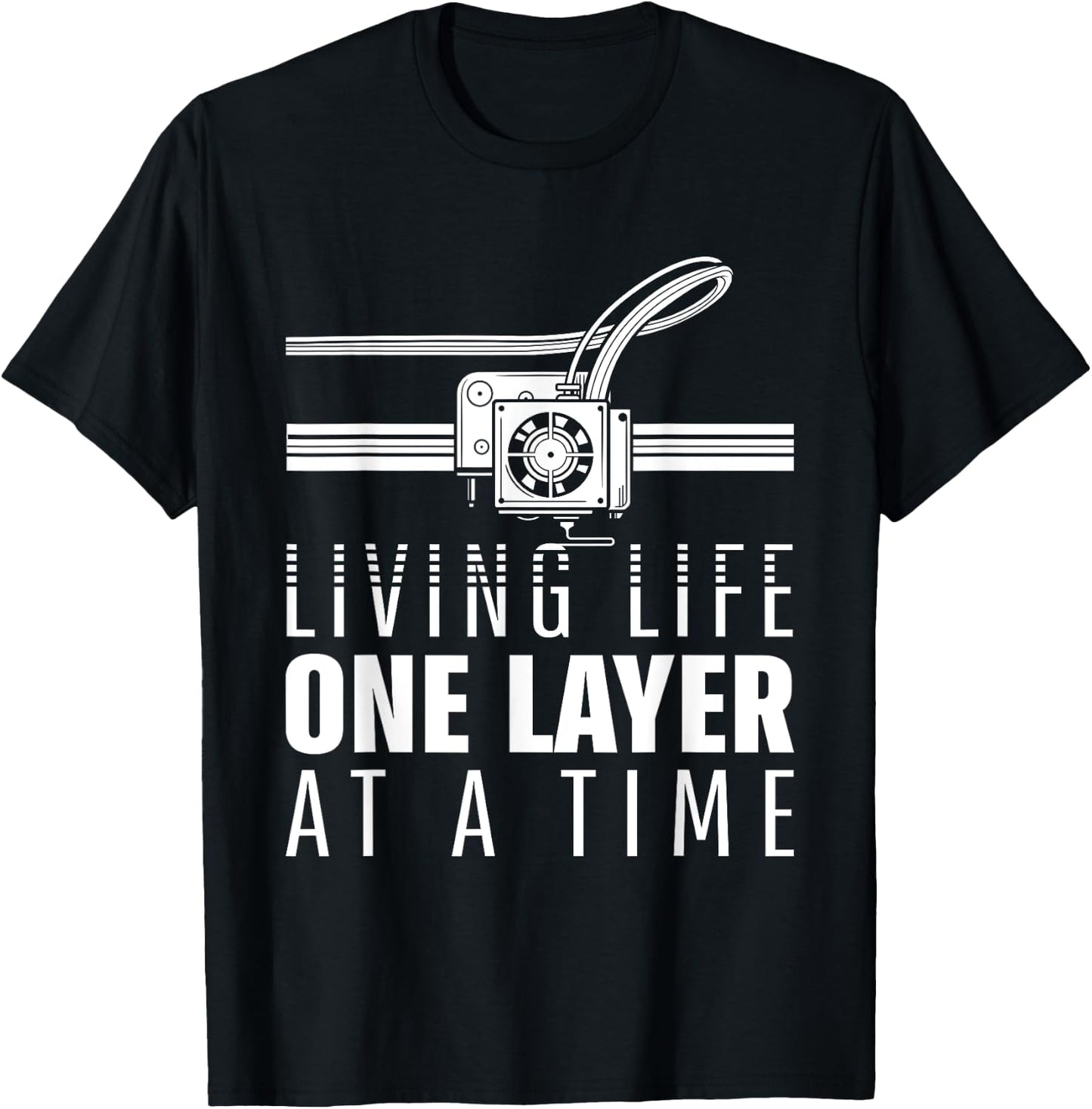 Funny 3D Print Printer Geeks Filament Printing Machine Lover T-Shirt - T-Shirt | Black
