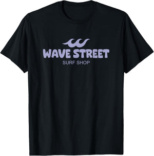 Wave Street Classic Waves on the Beach Surf Shop Graphic Women Girls Kids T-Shirt - T-Shirt | Black
